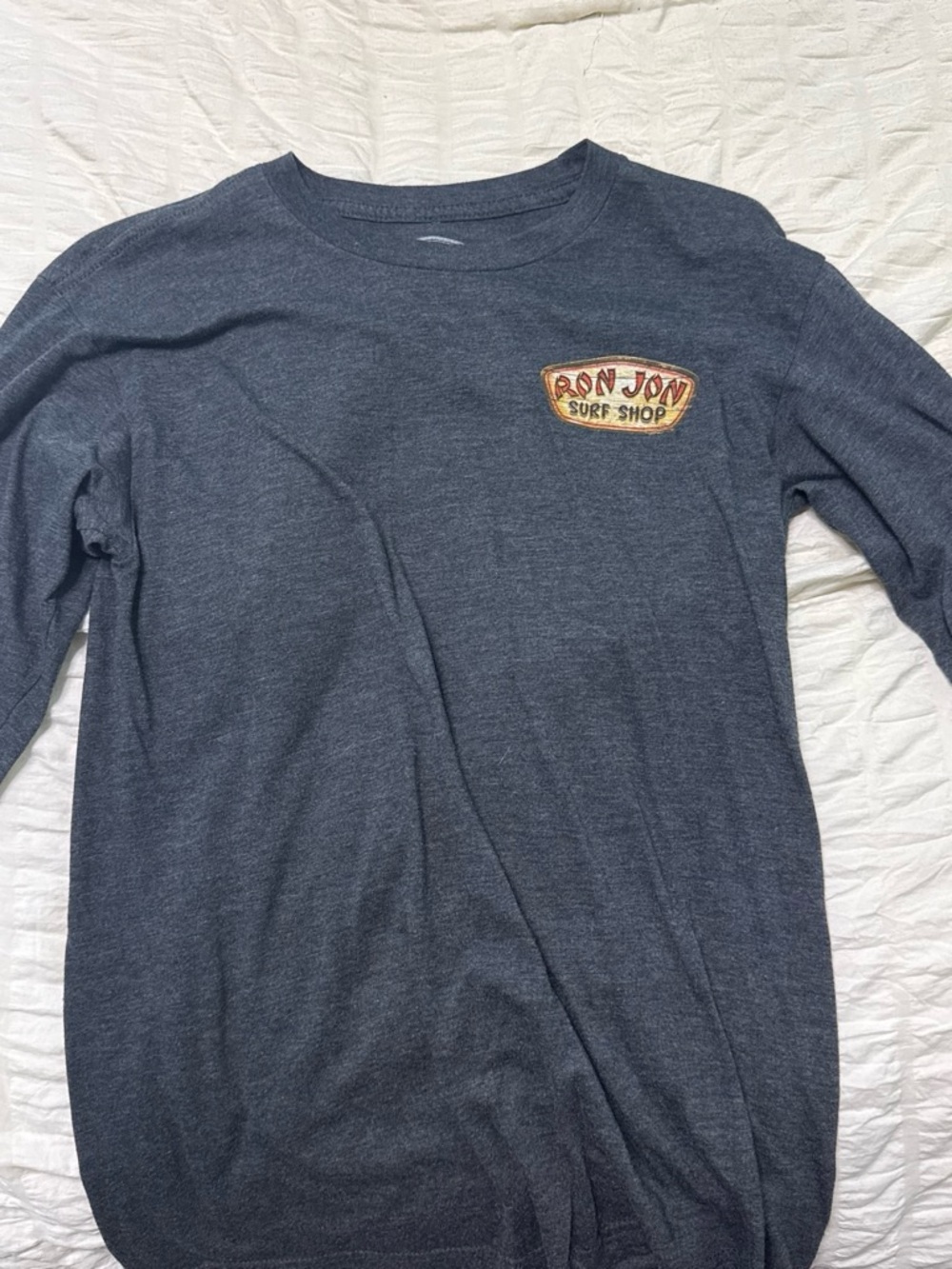 Ron Jon Long-Sleeve Tee in Heather Grey with Surf Patch
